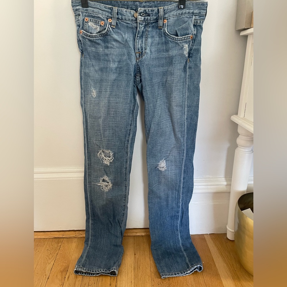 J. Crew Vintage Matchstick Distressed Boyfriend Jeans, Size 26
